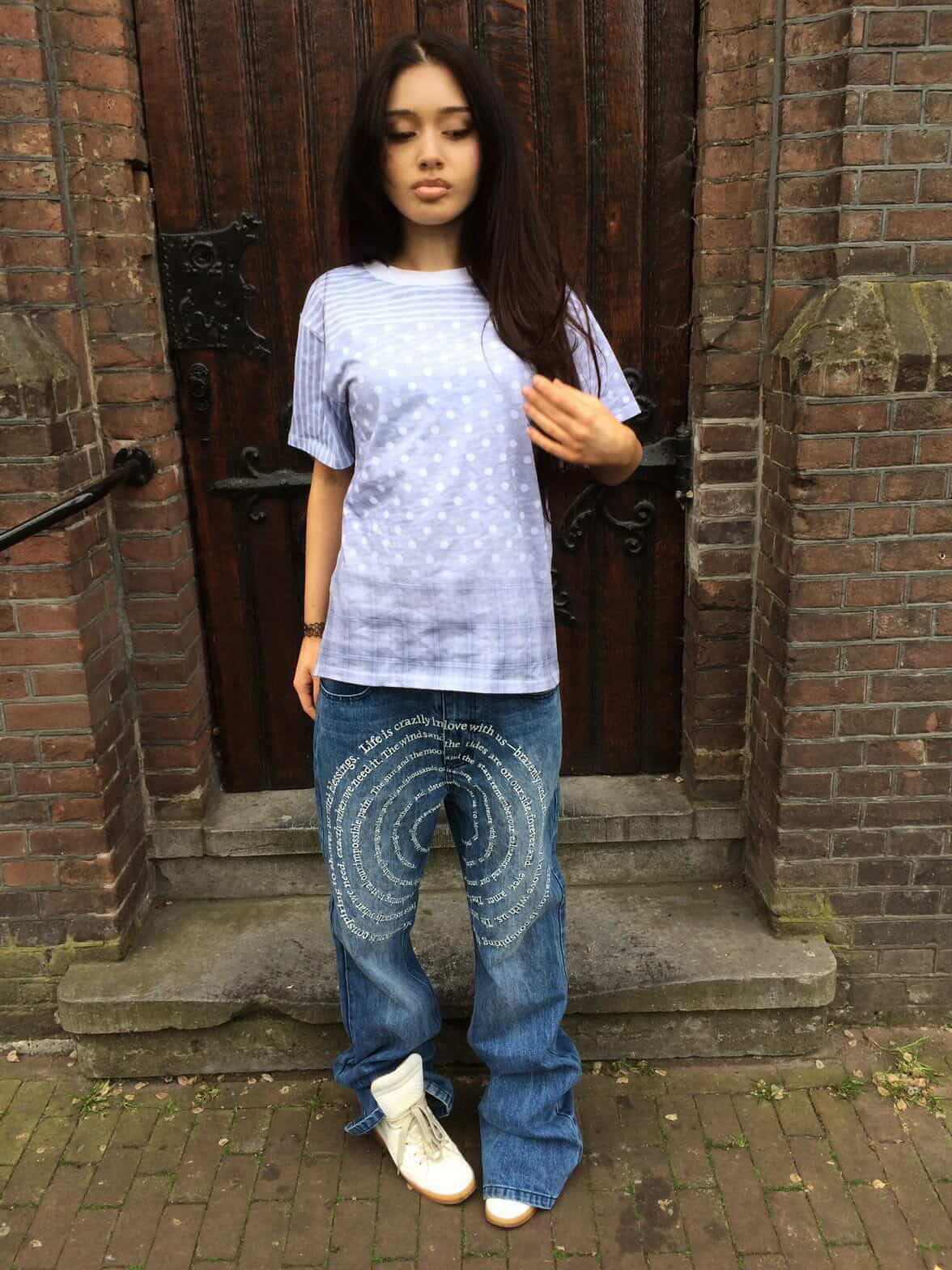 "spiral" denim , blue