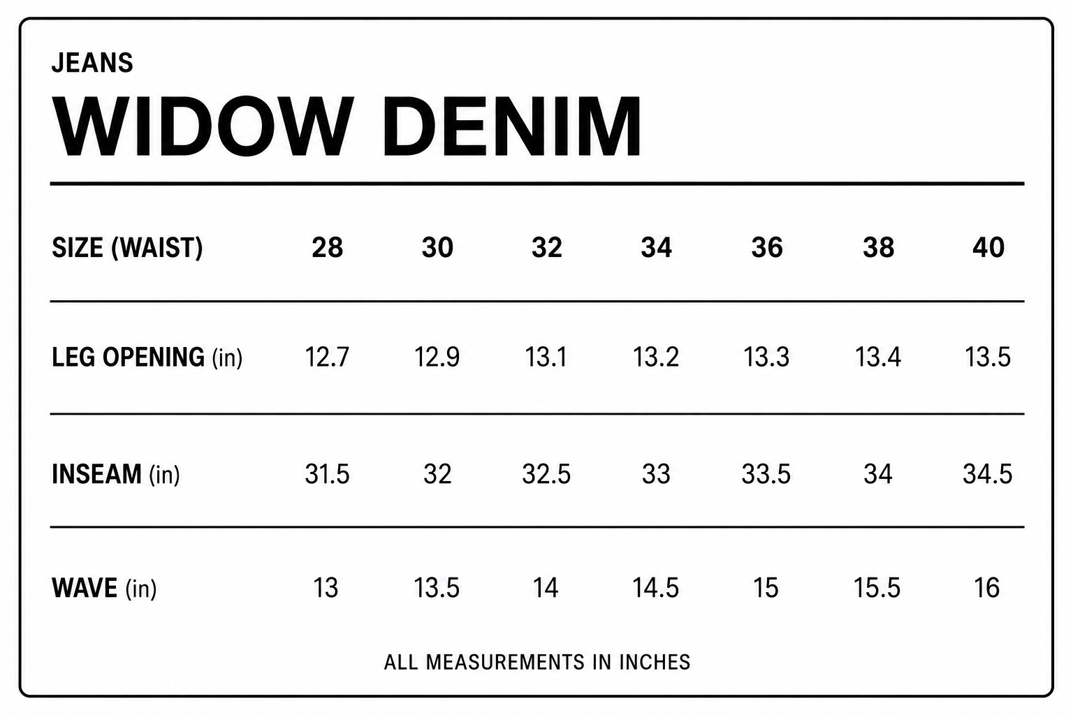 "widow" denim